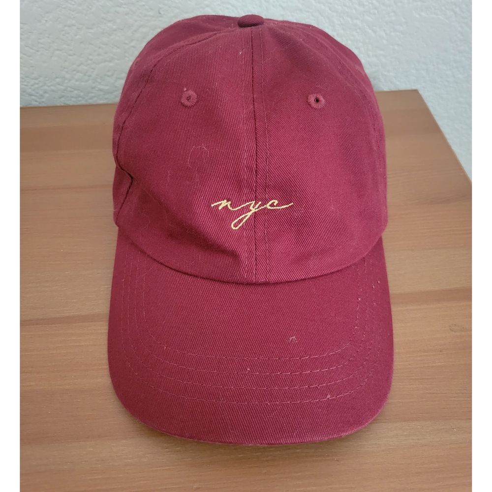 NYC Embroidered Burgundy Cap